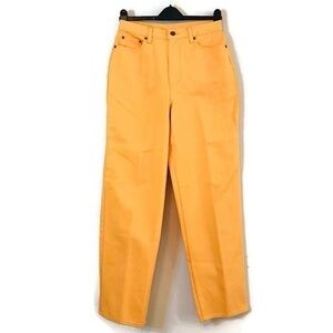 NWT Newport News Gold Yellow Jeanology High Waisted Tapered Mom Jeans size 10